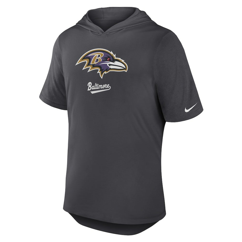 Nike Baltimore Ravens Tri-Blend Performance Hoodie T-Shirt Anthracite