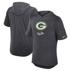 Nike Green Bay Packers Tri-Blend Performance Hoodie T-Shirt Anthracite
