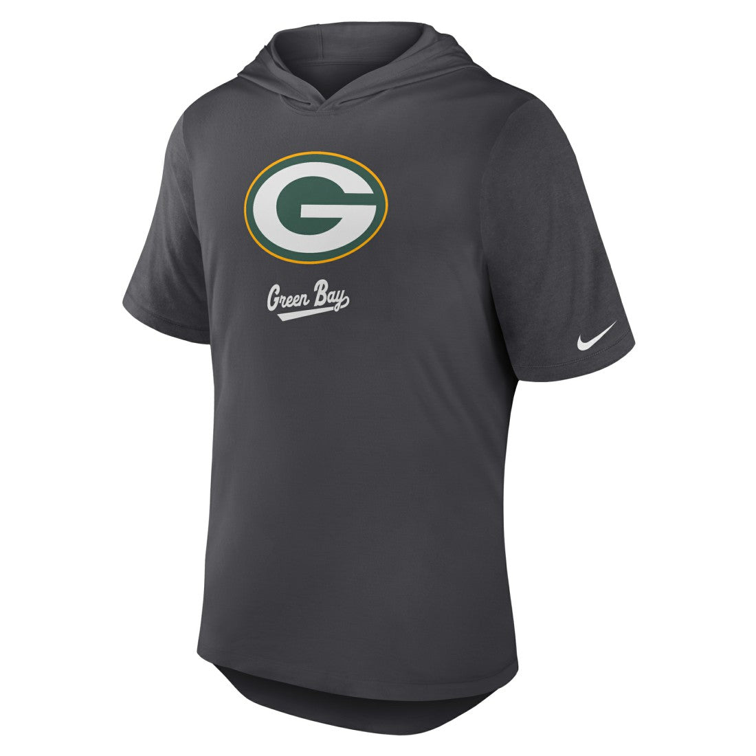 Nike Green Bay Packers Tri-Blend Performance Hoodie T-Shirt Anthracite