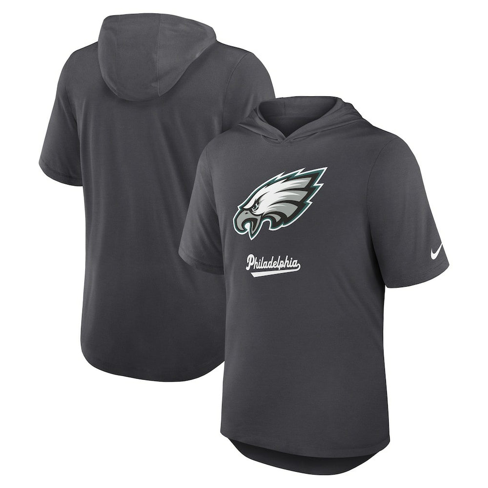 Nike Philadelphia Eagles Tri-Blend Performance Hoodie T-Shirt Anthracite