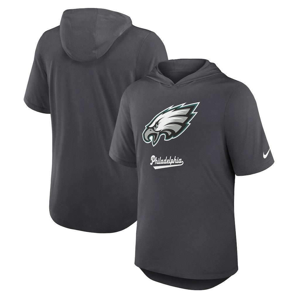 Nike Philadelphia Eagles Tri-Blend Performance Hoodie T-Shirt Anthracite