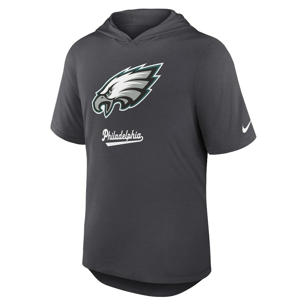 Nike Philadelphia Eagles Tri-Blend Performance Hoodie T-Shirt Anthracite