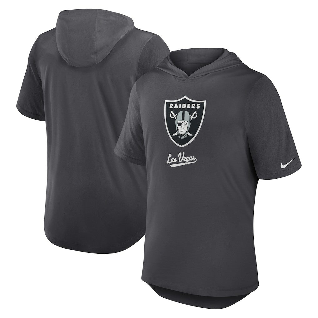 Nike Las Vegas Raiders Tri-Blend Performance Hoodie T-Shirt Anthracite