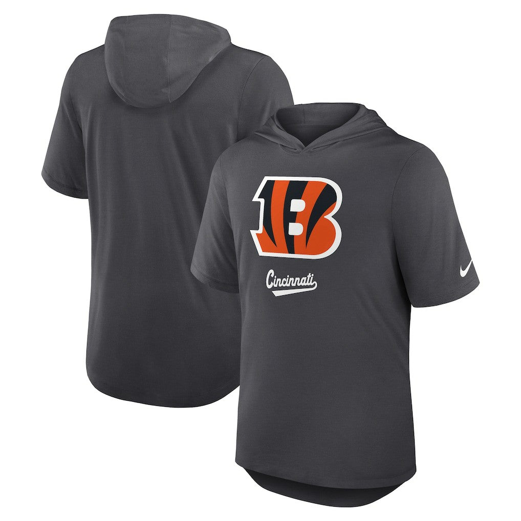 Nike Cincinnati Bengals Tri-Blend Performance Hoodie T-Shirt Anthracite