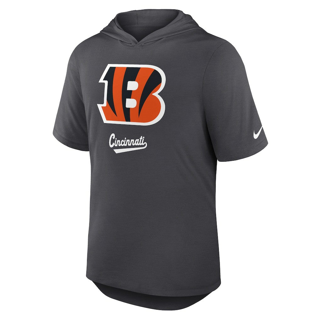 Nike Cincinnati Bengals Tri-Blend Performance Hoodie T-Shirt Anthracite