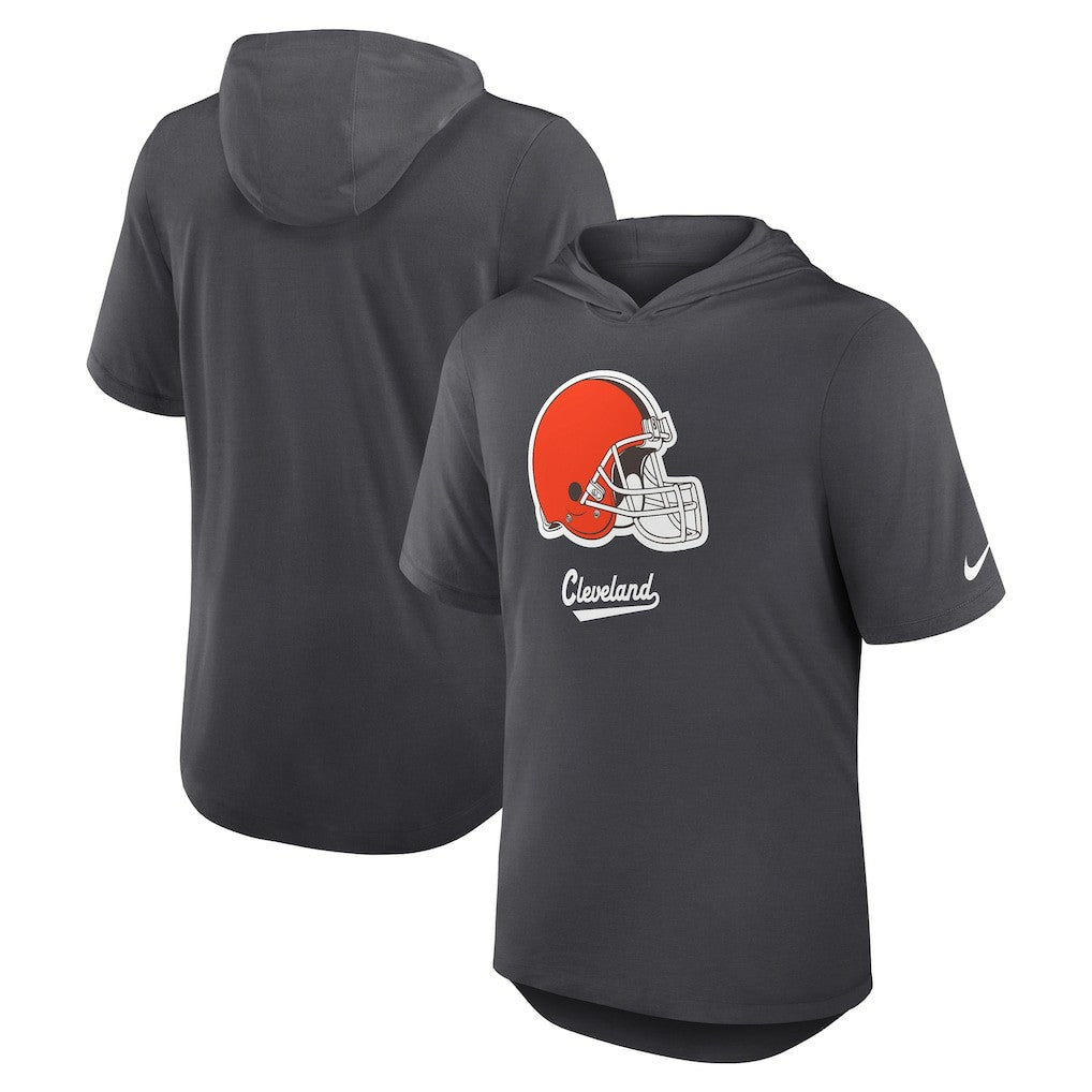 Nike Cleveland Browns Tri-Blend Performance Hoodie T-Shirt Anthracite