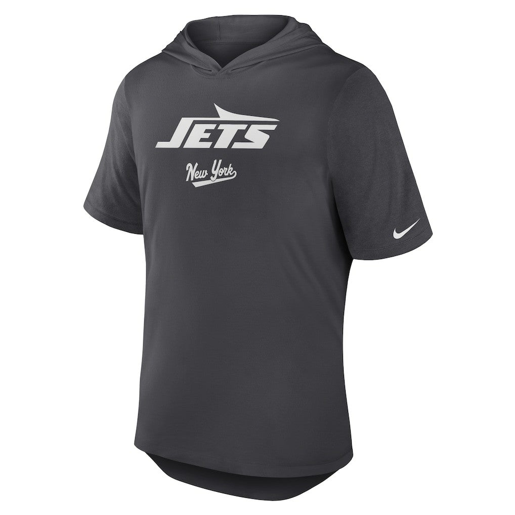 Nike New York Jets Tri-Blend Performance Hoodie T-Shirt Anthracite