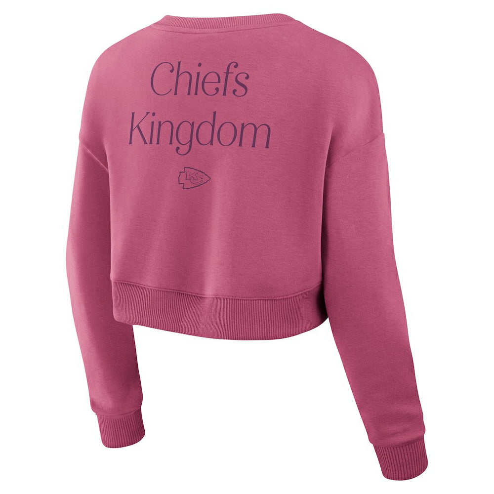 Fanatics Kansas City Chiefs Women's Studio Tri-Blend Cropped Pullover Sweatshirt Pink
