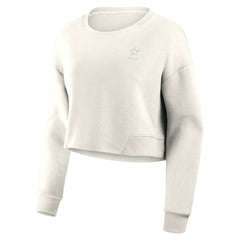 Fanatics Dallas Cowboys Women's Studio Tri-Blend Cropped Pullover Sweatshirt Cream