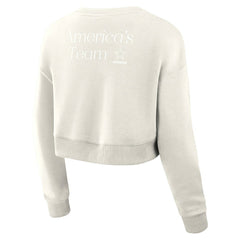 Fanatics Dallas Cowboys Women's Studio Tri-Blend Cropped Pullover Sweatshirt Cream