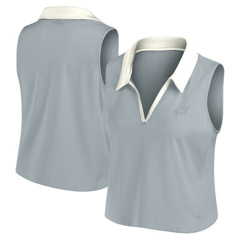 Fanatics Philadelphia Eagles Women's Studio Wellness V-Neck Tank Top Gray