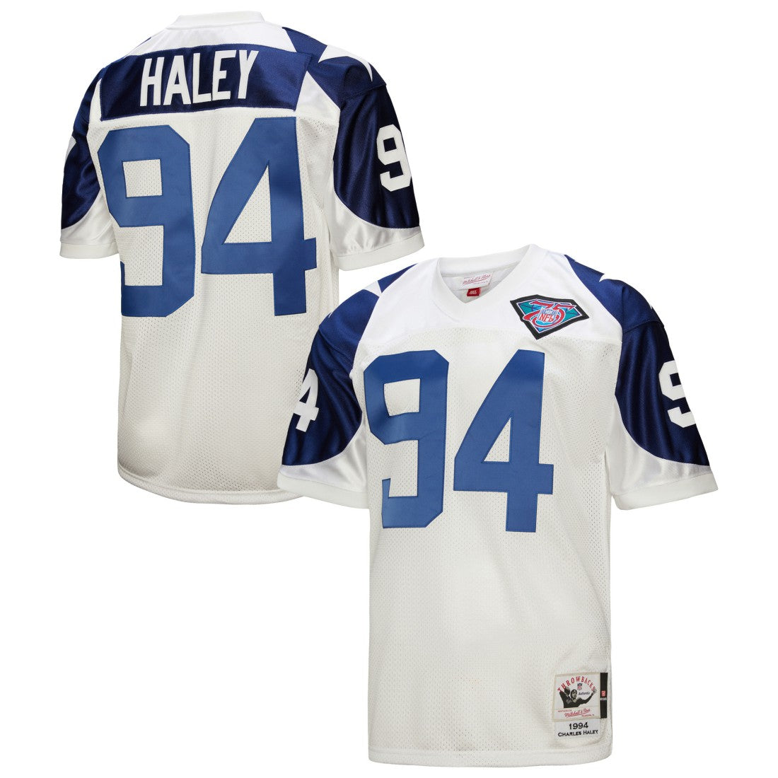 Mitchell & Ness Charles Haley Dallas Cowboys 1994 Authentic Throwback Retired Player Jersey White