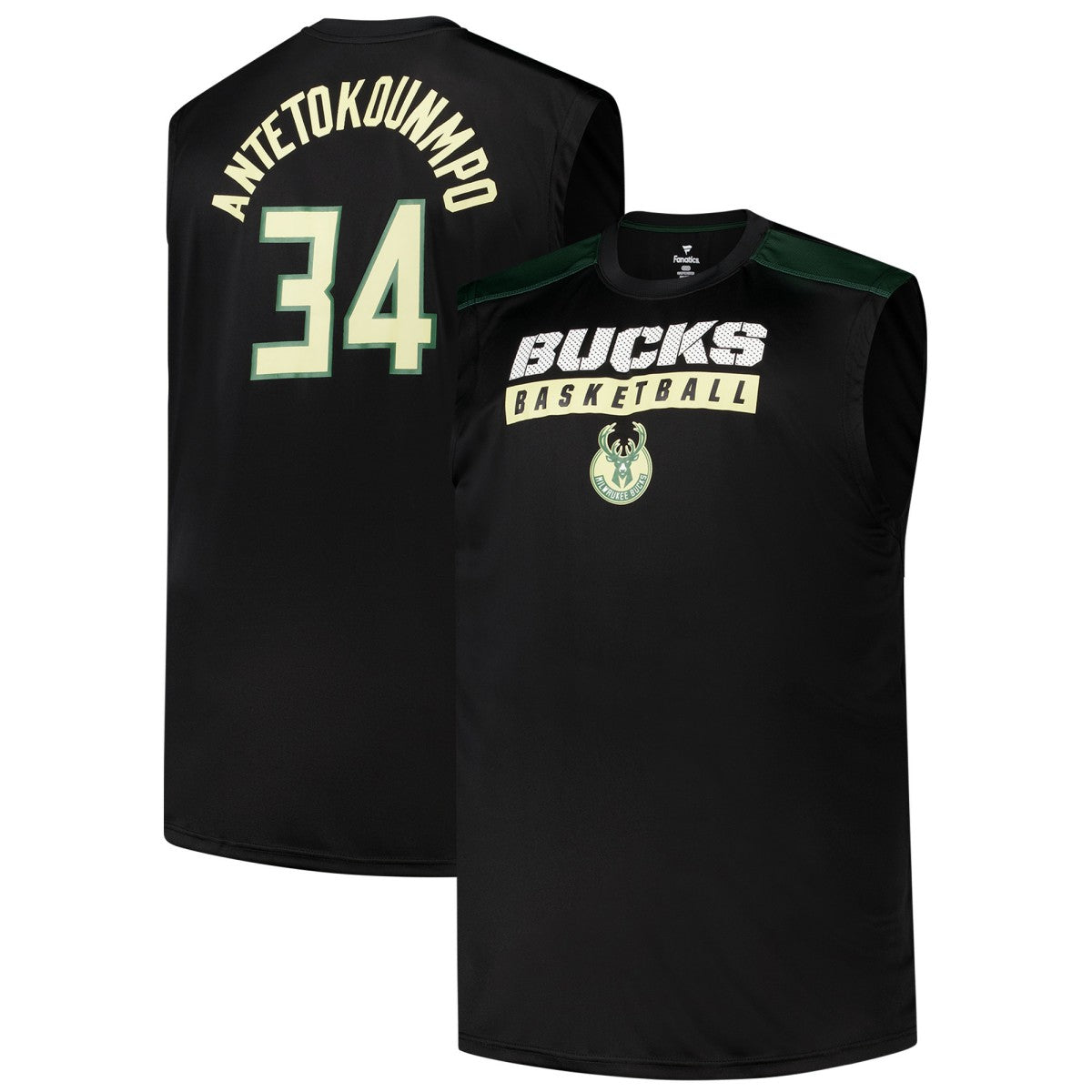 Giannis Antetokounmpo Milwaukee Bucks Profile Big & Tall Player Muscle Tank Black