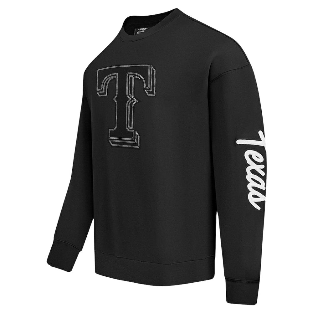 Texas Rangers Pro Standard Paint The City Dropped Shoulder Pullover Sweatshirt - Black - MLB Online