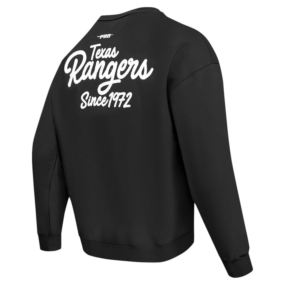 Texas Rangers Pro Standard Paint The City Dropped Shoulder Pullover Sweatshirt - Black - MLB Online