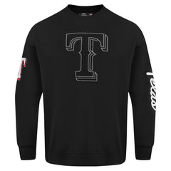 Texas Rangers Pro Standard Paint The City Dropped Shoulder Pullover Sweatshirt - Black - MLB Online
