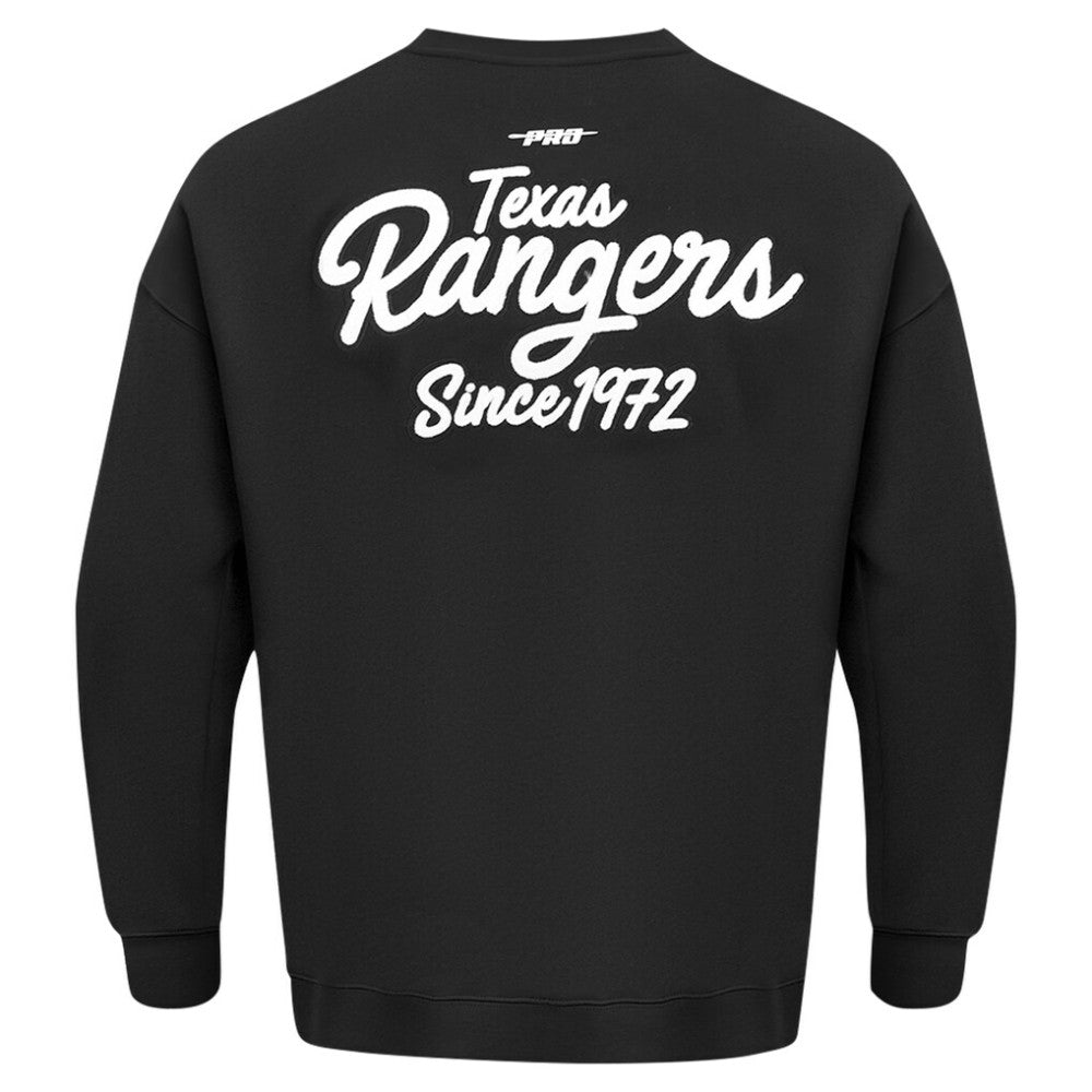 Texas Rangers Pro Standard Paint The City Dropped Shoulder Pullover Sweatshirt - Black - MLB Online