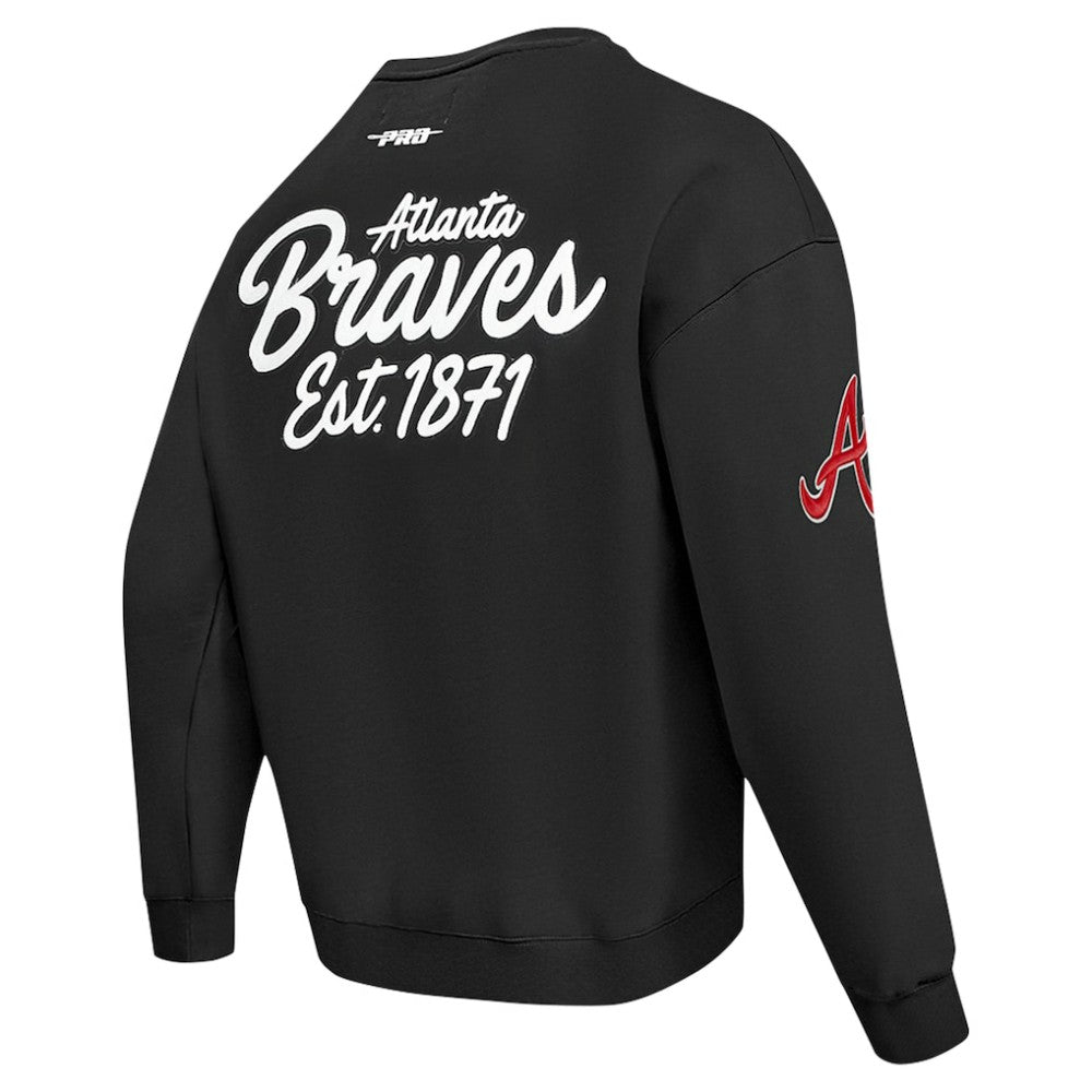 Atlanta Braves Pro Standard Paint The City Dropped Shoulder Pullover Sweatshirt - Black - MLB Online
