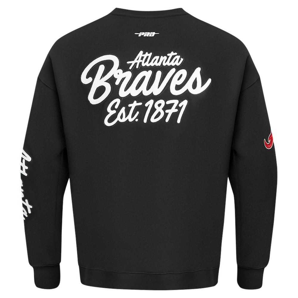 Atlanta Braves Pro Standard Paint The City Dropped Shoulder Pullover Sweatshirt - Black - MLB Online