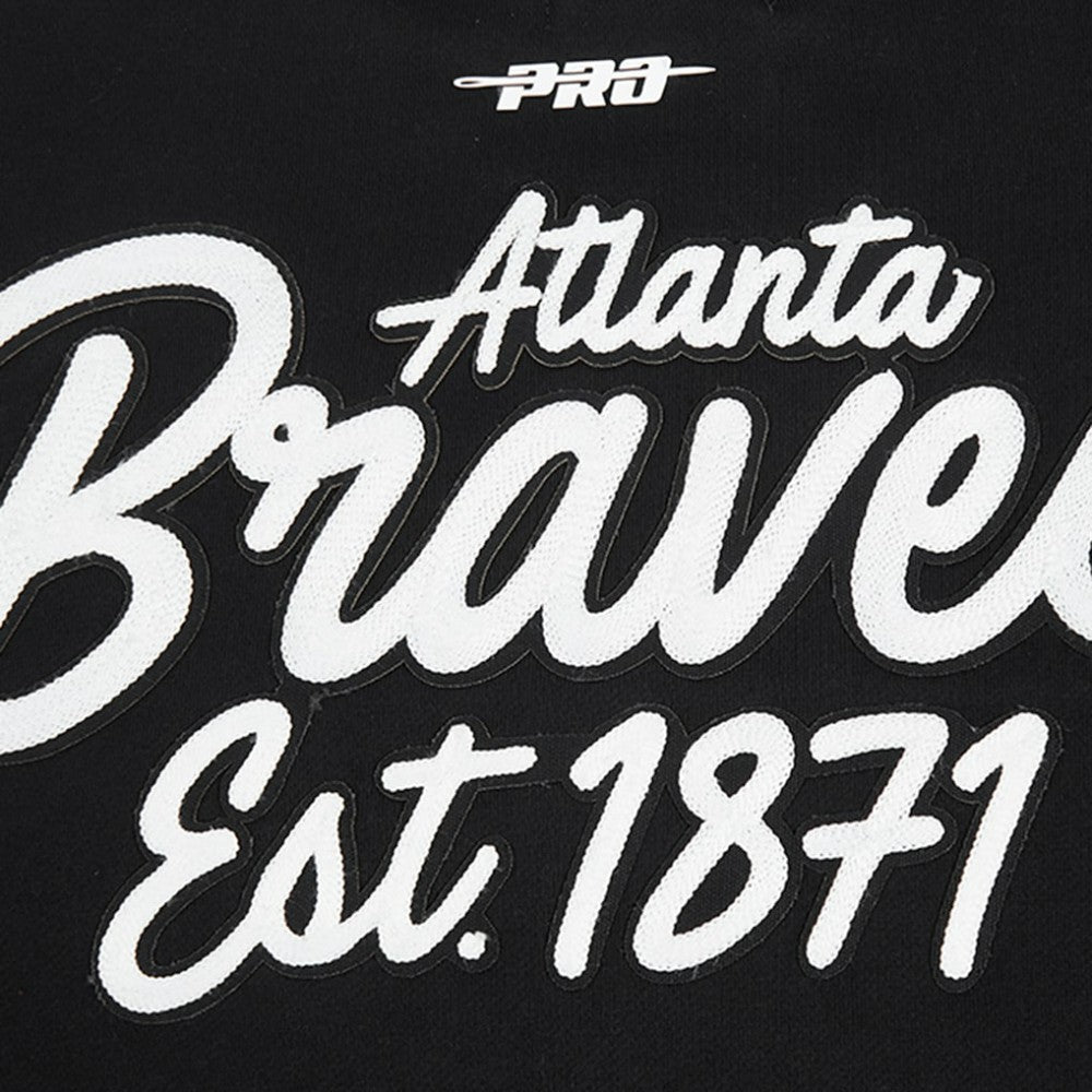 Atlanta Braves Pro Standard Paint The City Dropped Shoulder Pullover Sweatshirt - Black - MLB Online