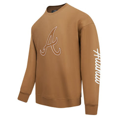 Atlanta Braves Pro Standard Paint The City Dropped Shoulder Pullover Sweatshirt - Brown - MLB on Sale
