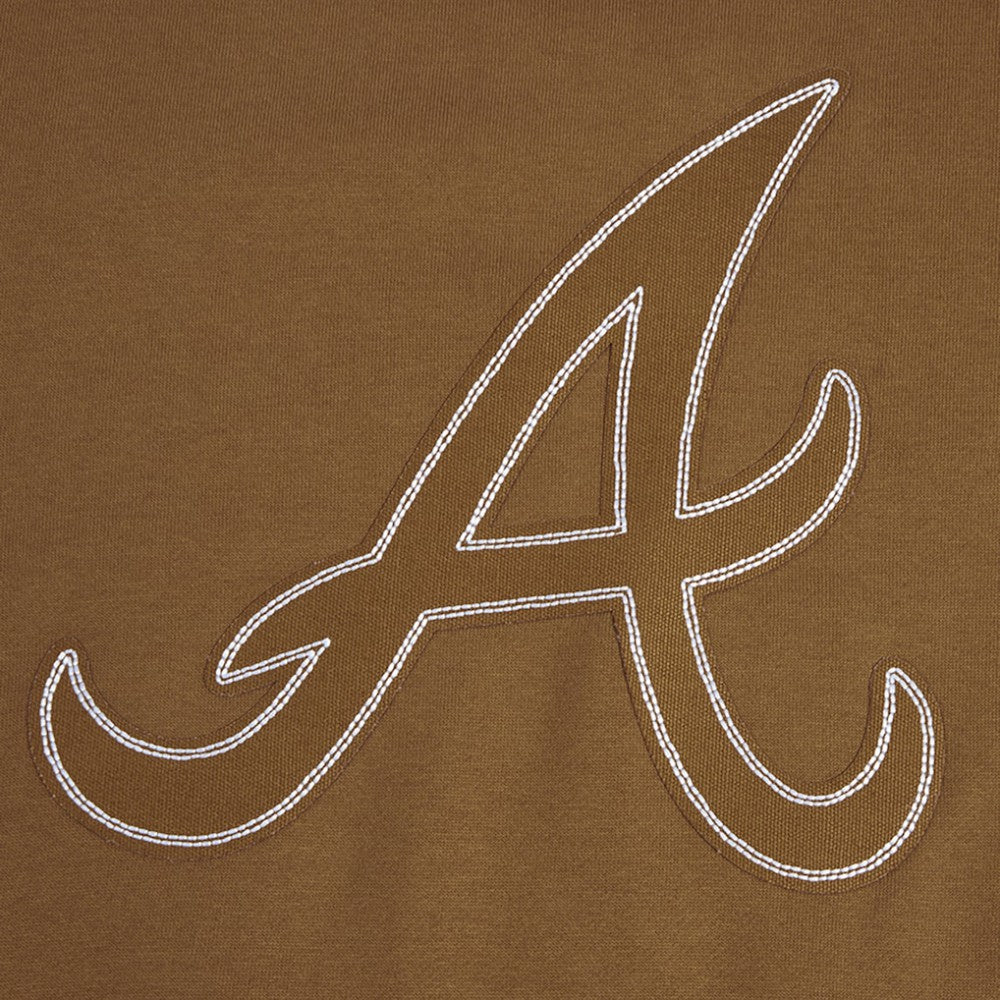 Atlanta Braves Pro Standard Paint The City Dropped Shoulder Pullover Sweatshirt - Brown - MLB on Sale