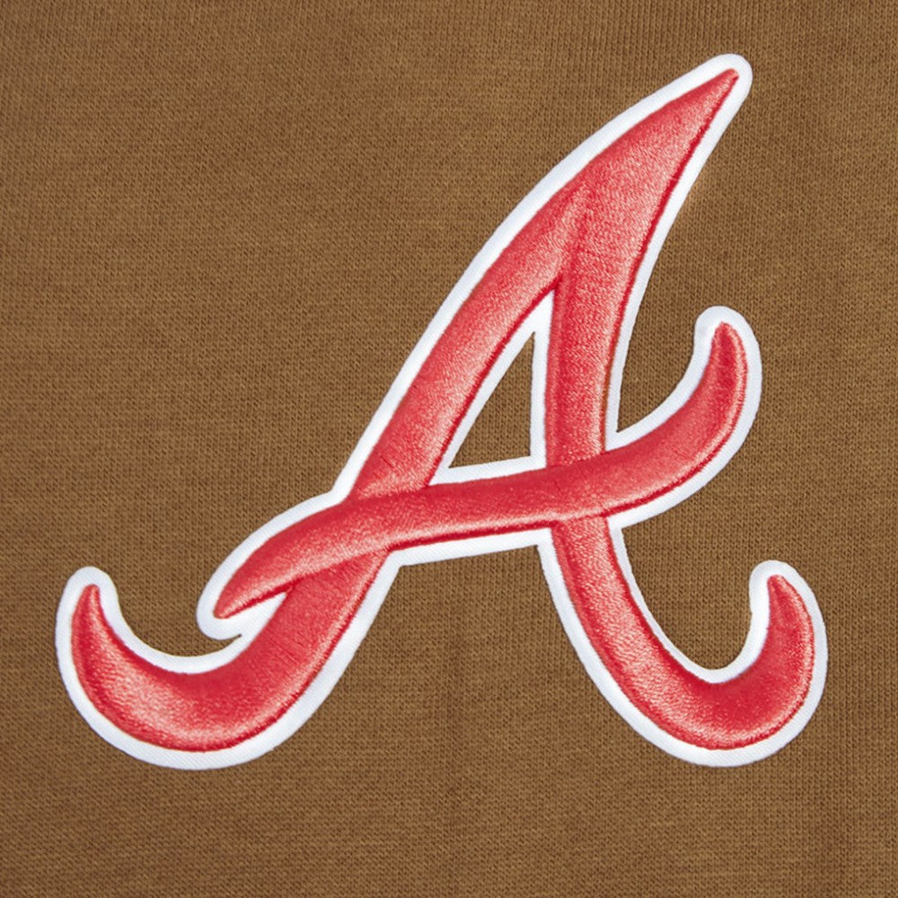 Atlanta Braves Pro Standard Paint The City Dropped Shoulder Pullover Sweatshirt - Brown - MLB on Sale