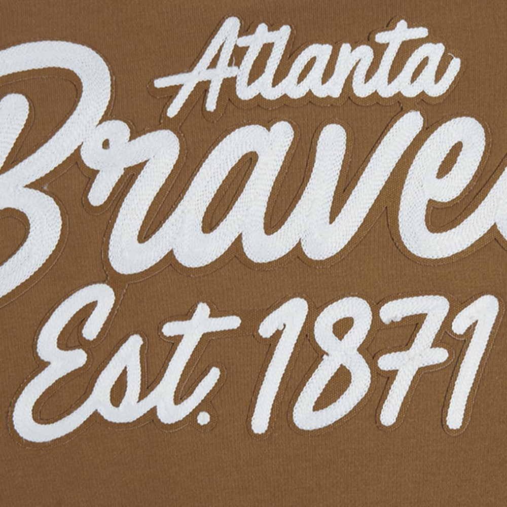 Atlanta Braves Pro Standard Paint The City Dropped Shoulder Pullover Sweatshirt - Brown - MLB on Sale