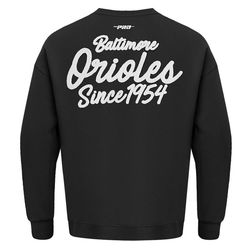 Baltimore Orioles Pro Standard Paint The City Dropped Shoulder Pullover Sweatshirt - Black - MLB Online