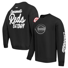 Cincinnati Reds Pro Standard Paint The City Dropped Shoulder Pullover Sweatshirt - Black - MLB Online