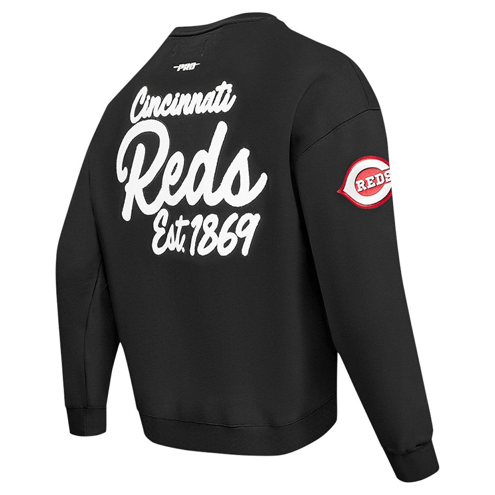 Cincinnati Reds Pro Standard Paint The City Dropped Shoulder Pullover Sweatshirt - Black - MLB Online