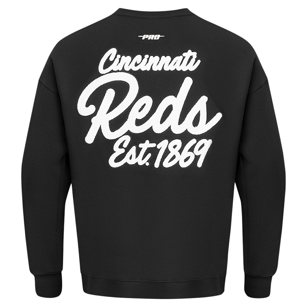 Cincinnati Reds Pro Standard Paint The City Dropped Shoulder Pullover Sweatshirt - Black - MLB Online