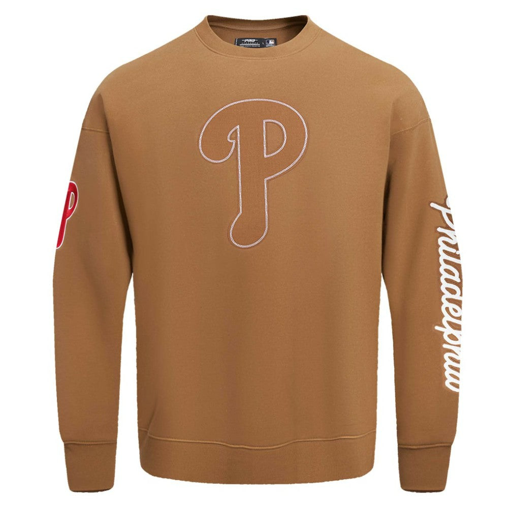 Philadelphia Phillies Pro Standard Paint The City Dropped Shoulder Pullover Sweatshirt - Brown - MLB Online