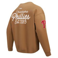 Philadelphia Phillies Pro Standard Paint The City Dropped Shoulder Pullover Sweatshirt - Brown - MLB Online