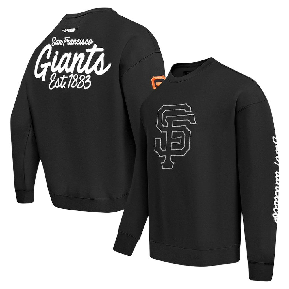 San Francisco Giants Pro Standard Paint The City Dropped Shoulder Pullover Sweatshirt - Black - MLB Sale
