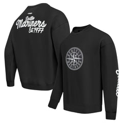 Seattle Mariners Pro Standard Paint The City Dropped Shoulder Pullover Sweatshirt - Black - MLB on Sale
