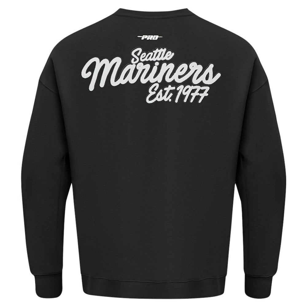 Seattle Mariners Pro Standard Paint The City Dropped Shoulder Pullover Sweatshirt - Black - MLB on Sale