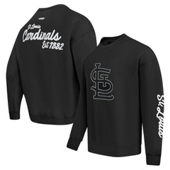 St. Louis Cardinals Pro Standard Paint The City Dropped Shoulder Pullover Sweatshirt - Black - MLB Discount