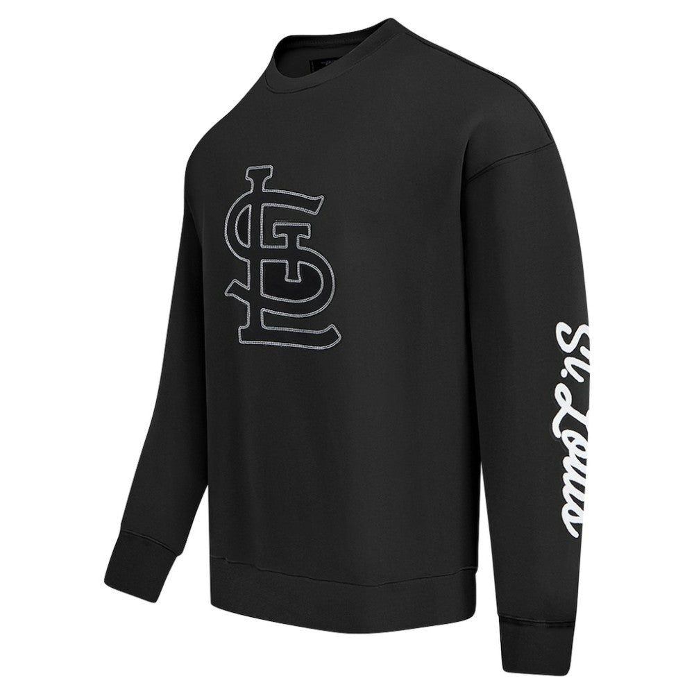 St. Louis Cardinals Pro Standard Paint The City Dropped Shoulder Pullover Sweatshirt - Black - MLB Discount