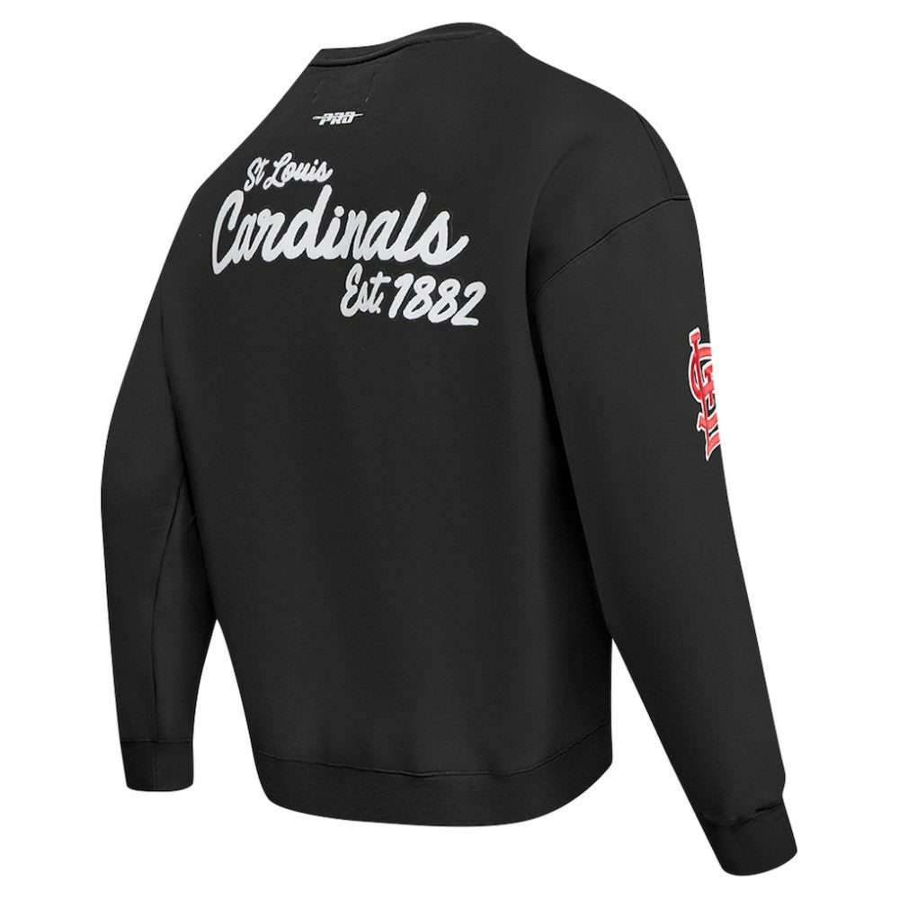 St. Louis Cardinals Pro Standard Paint The City Dropped Shoulder Pullover Sweatshirt - Black - MLB Discount