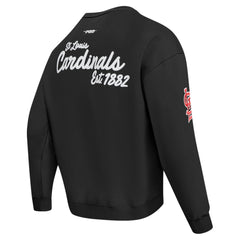 St. Louis Cardinals Pro Standard Paint The City Dropped Shoulder Pullover Sweatshirt - Black - MLB Discount