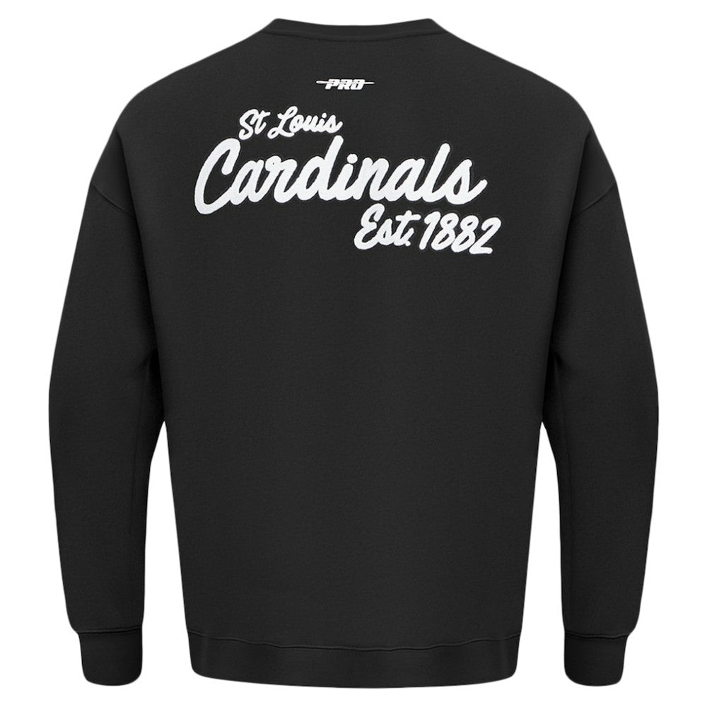 St. Louis Cardinals Pro Standard Paint The City Dropped Shoulder Pullover Sweatshirt - Black - MLB Discount