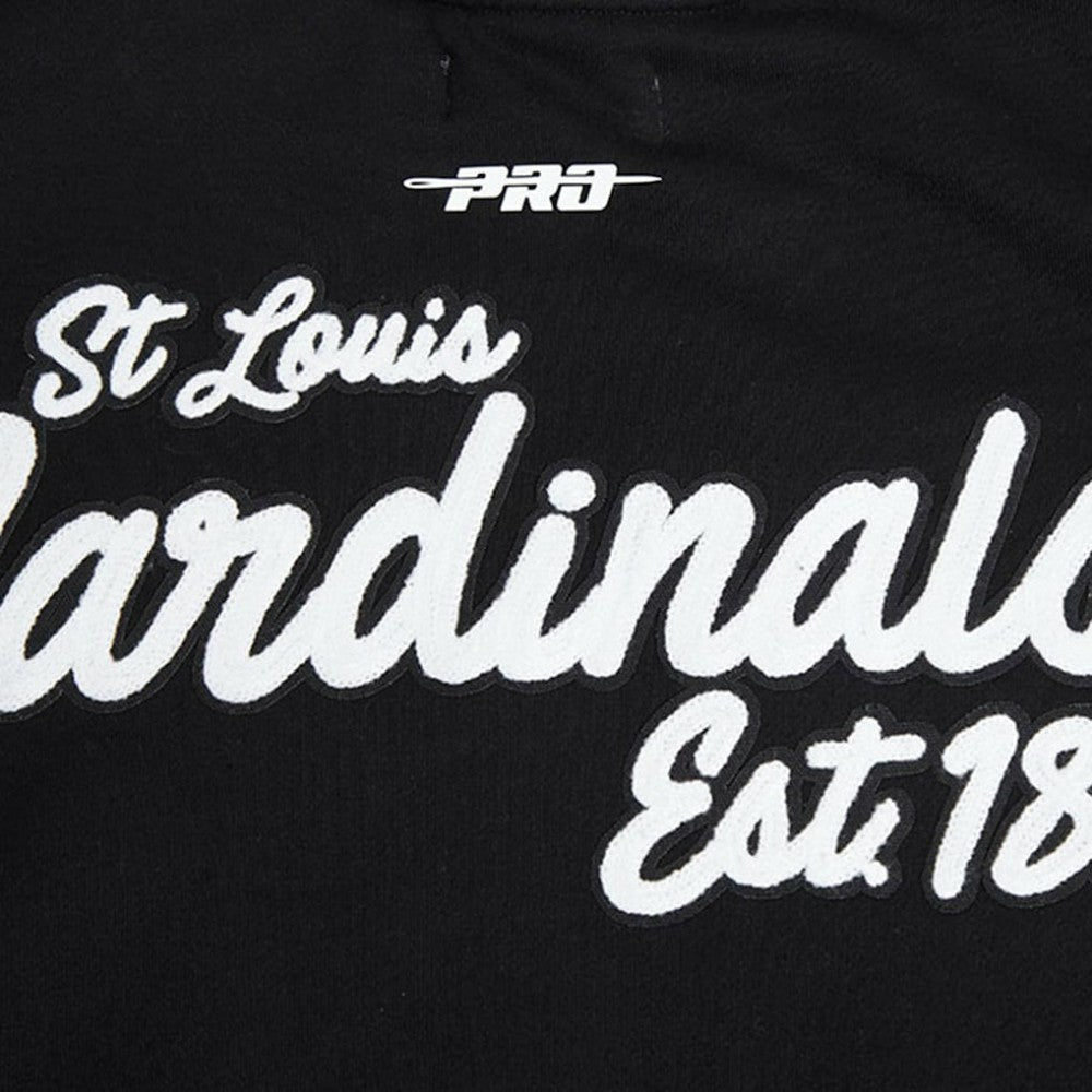 St. Louis Cardinals Pro Standard Paint The City Dropped Shoulder Pullover Sweatshirt - Black - MLB Discount
