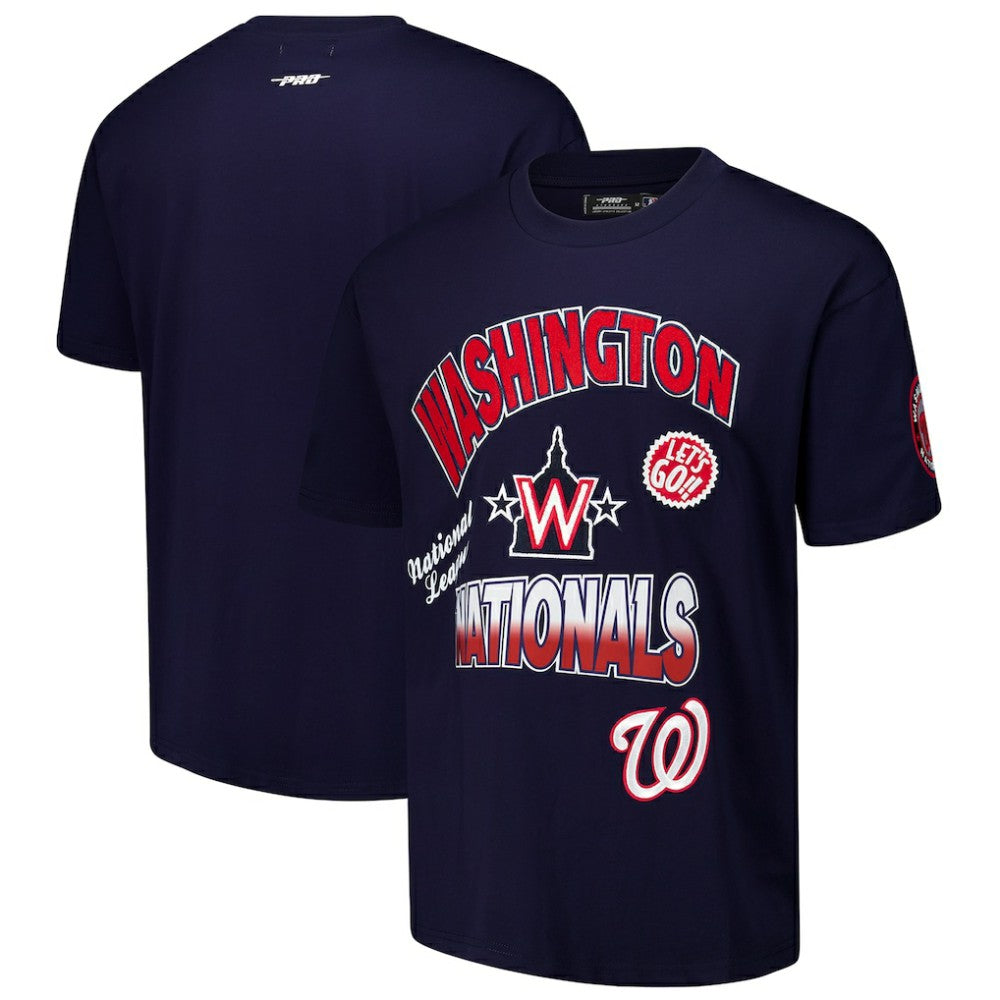 Washington Nationals Pro Standard Turn It Up Dropped Shoulder T-Shirt - Navy - MLB Online