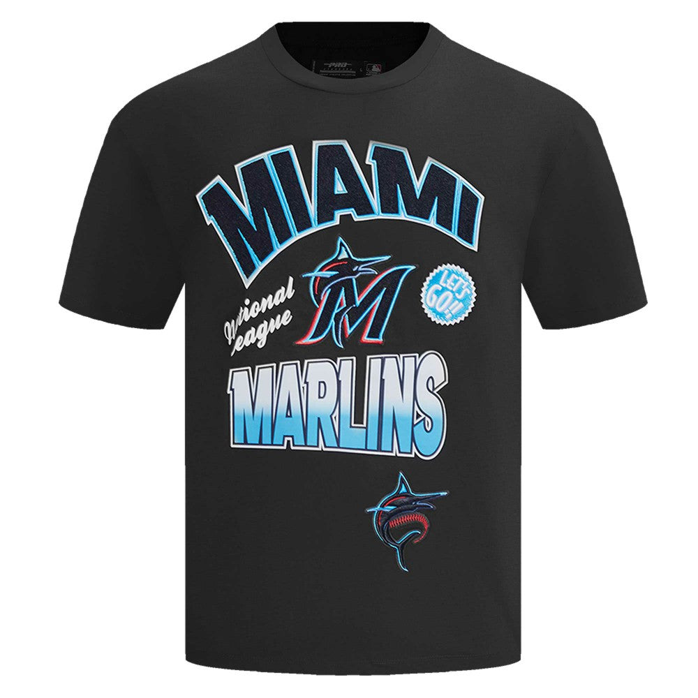 Miami Marlins Pro Standard Turn It Up Dropped Shoulder T-Shirt - Black - MLB Sale