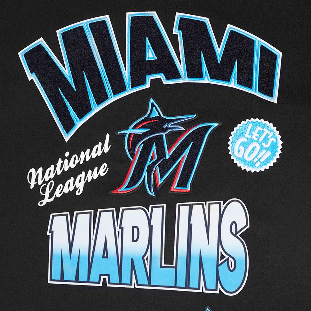 Miami Marlins Pro Standard Turn It Up Dropped Shoulder T-Shirt - Black - MLB Sale
