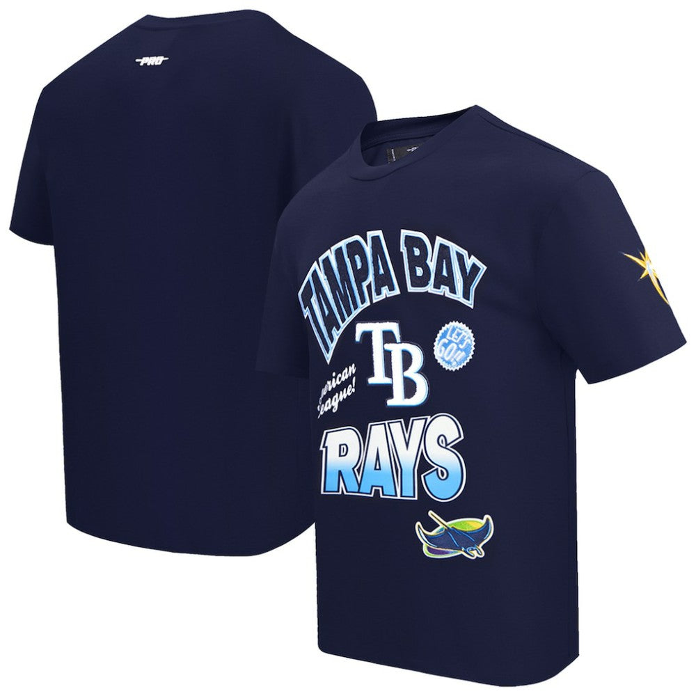 Tampa Bay Rays Pro Standard Turn It Up Dropped Shoulder T-Shirt - Navy - MLB on Sale