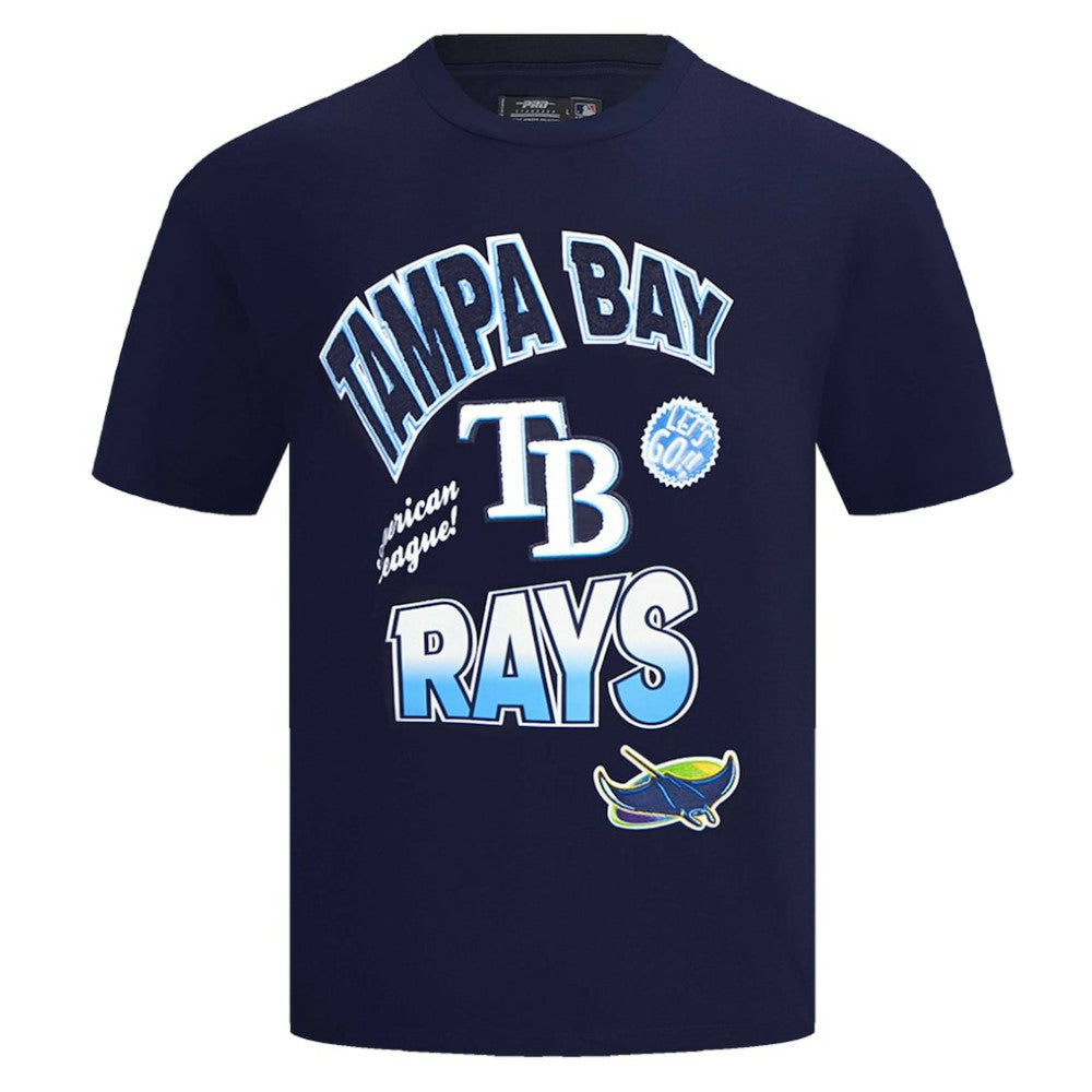 Tampa Bay Rays Pro Standard Turn It Up Dropped Shoulder T-Shirt - Navy - MLB on Sale