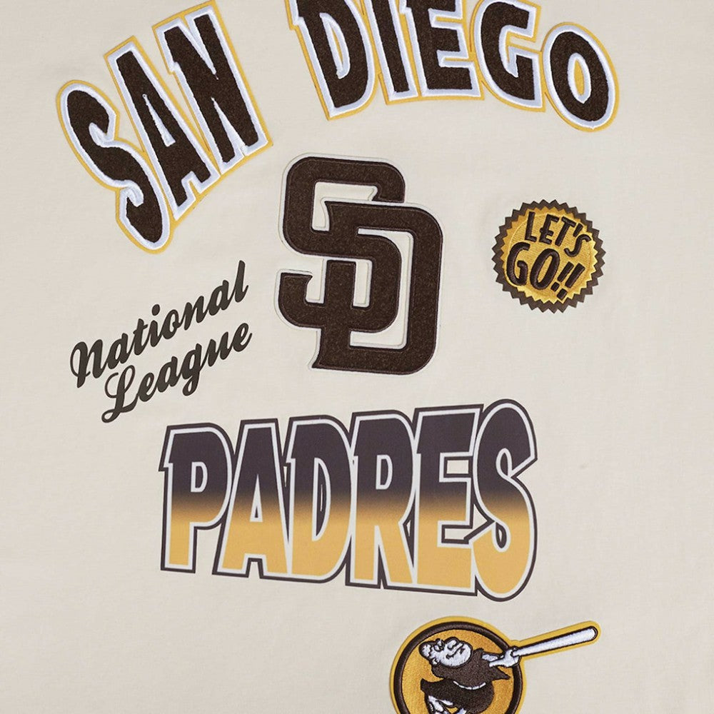 San Diego Padres Pro Standard Turn It Up Dropped Shoulder T-Shirt - Cream - MLB on Sale