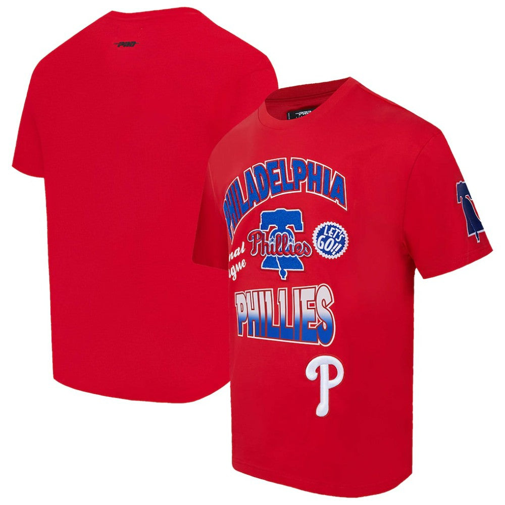 Philadelphia Phillies Pro Standard Turn It Up Dropped Shoulder T-Shirt - Red - MLB on Sale